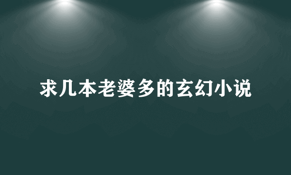 求几本老婆多的玄幻小说