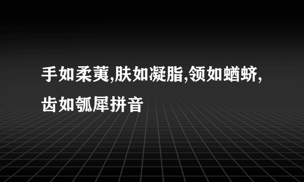 手如柔荑,肤如凝脂,领如蝤蛴,齿如瓠犀拼音