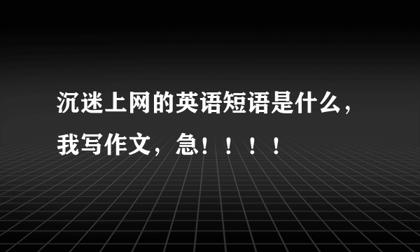 沉迷上网的英语短语是什么，我写作文，急！！！！