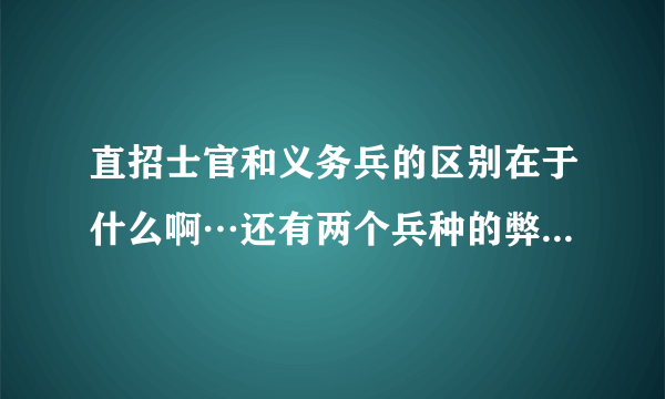 直招士官和义务兵的区别在于什么啊…还有两个兵种的弊利都有什么…请专业的人士来解答…谢谢