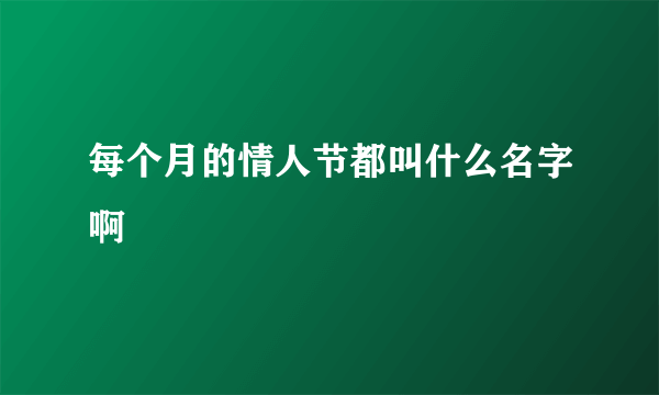 每个月的情人节都叫什么名字啊