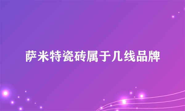 萨米特瓷砖属于几线品牌