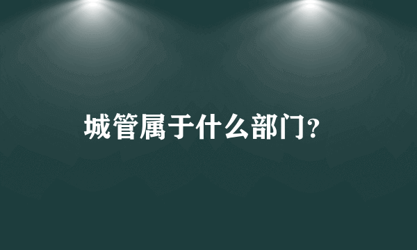 城管属于什么部门？