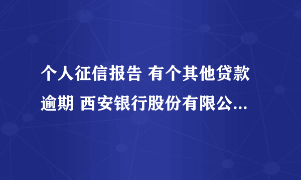 个人征信报告 有个其他贷款逾期 西安银行股份有限公司是哪里啊 我记得没有申请西安的信用卡啊 app