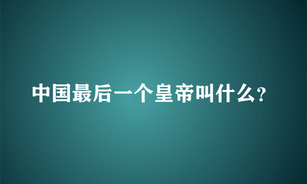 中国最后一个皇帝叫什么？