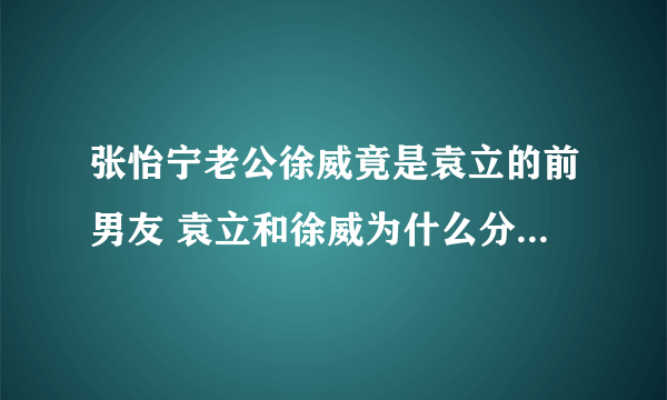 张怡宁老公徐威竟是袁立的前男友 袁立和徐威为什么分手原因真相揭秘