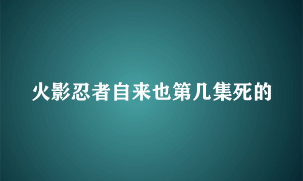 火影忍者自来也第几集死的