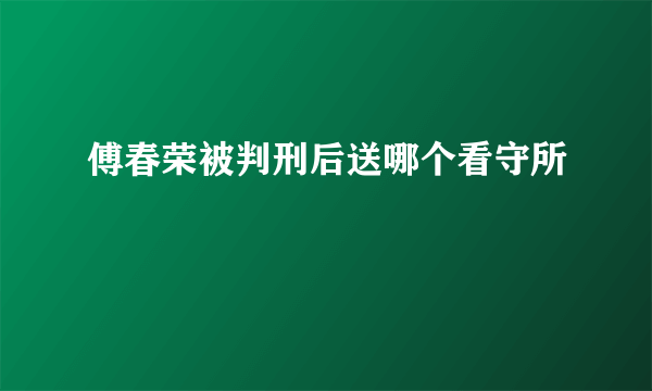 傅春荣被判刑后送哪个看守所