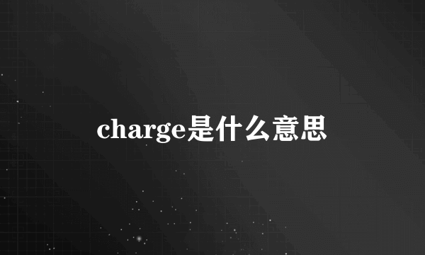 charge是什么意思