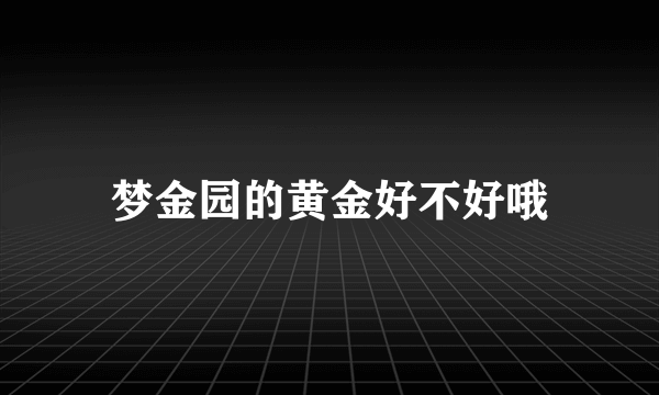 梦金园的黄金好不好哦