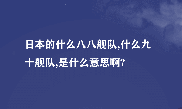 日本的什么八八舰队,什么九十舰队,是什么意思啊?