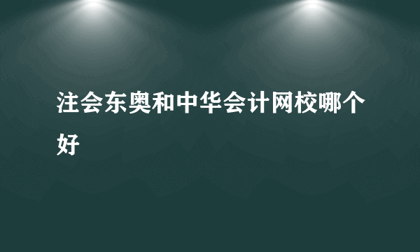 注会东奥和中华会计网校哪个好