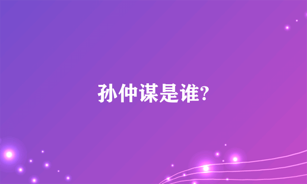 孙仲谋是谁?