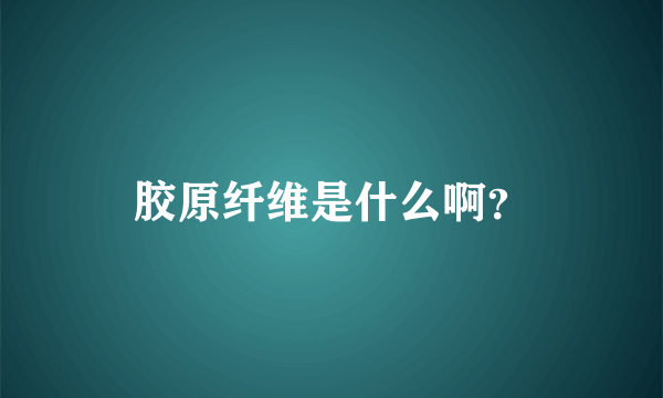 胶原纤维是什么啊？