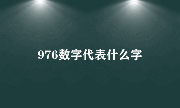 976数字代表什么字