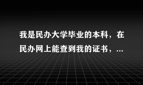 我是民办大学毕业的本科，在民办网上能查到我的证书，请问我能报考公务员么？