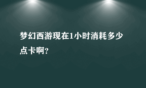 梦幻西游现在1小时消耗多少点卡啊？