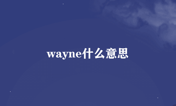 wayne什么意思