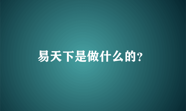 易天下是做什么的？