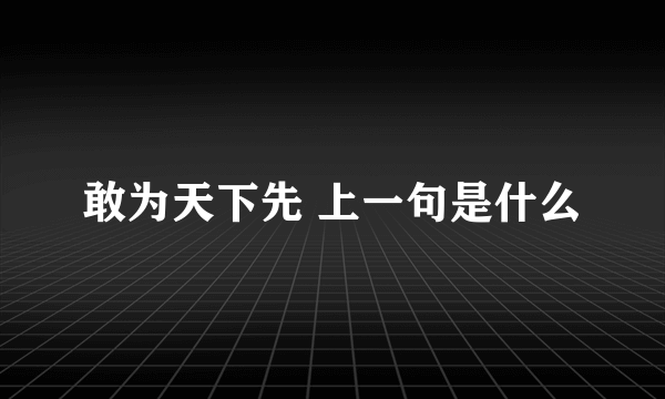 敢为天下先 上一句是什么