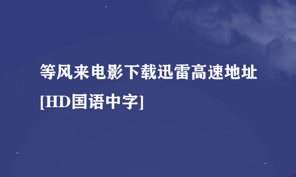 等风来电影下载迅雷高速地址[HD国语中字]