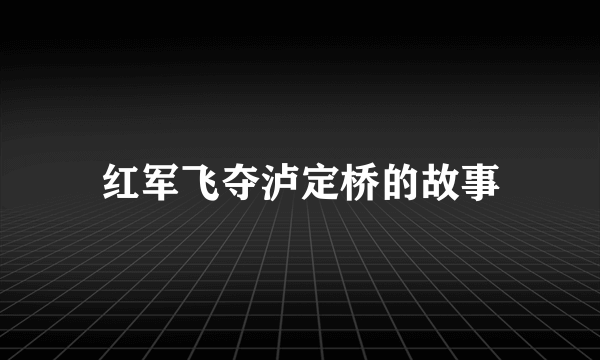 红军飞夺泸定桥的故事