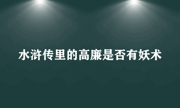 水浒传里的高廉是否有妖术