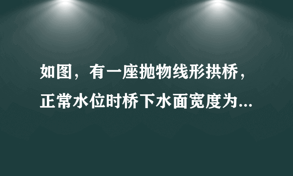 如图，有一座抛物线形拱桥，正常水位时桥下水面宽度为20米，拱顶距离水面4米．某天受暴雨影响，水位上涨