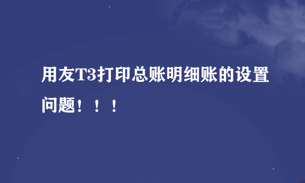 用友T3打印总账明细账的设置问题！！！