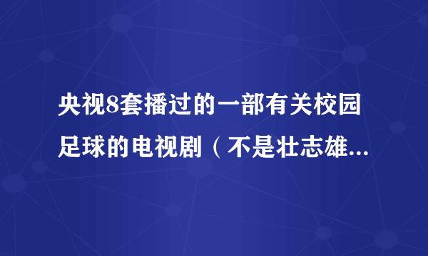 央视8套播过的一部有关校园足球的电视剧（不是壮志雄心）叫什么？结尾歌叫什么？