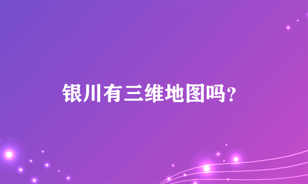 银川有三维地图吗？