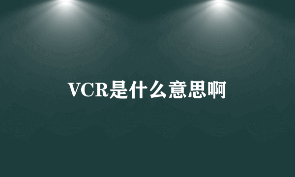 VCR是什么意思啊