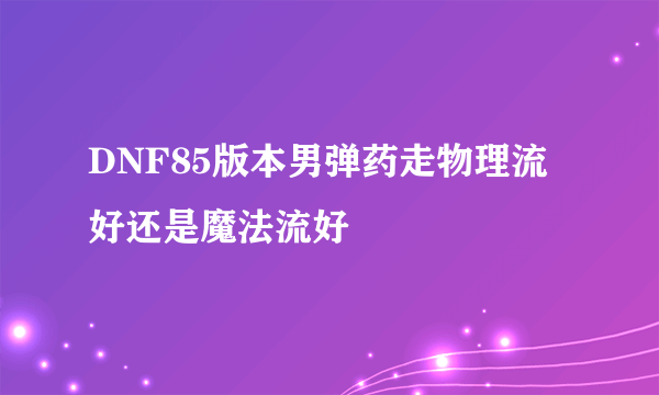 DNF85版本男弹药走物理流好还是魔法流好