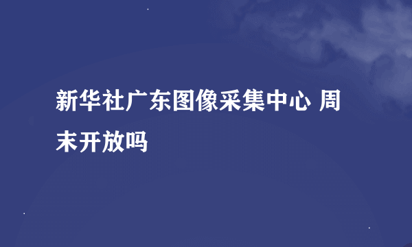 新华社广东图像采集中心 周末开放吗