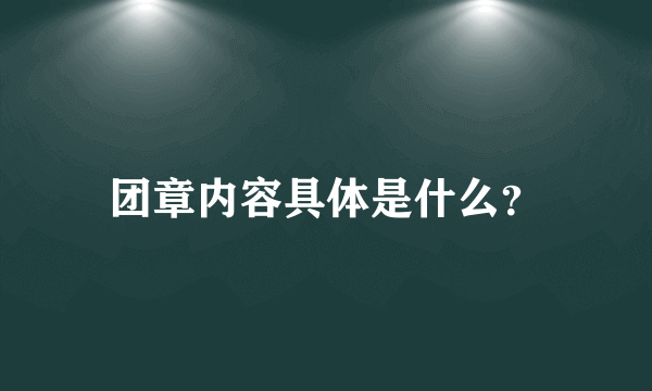 团章内容具体是什么？