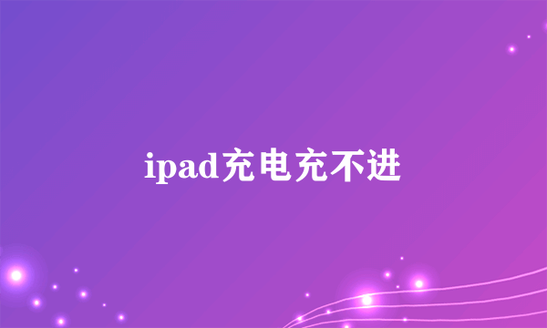 ipad充电充不进