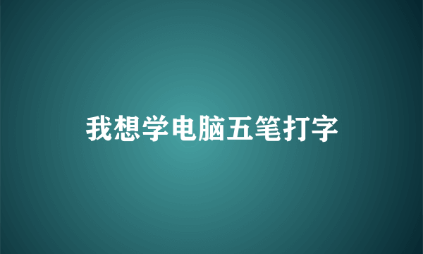 我想学电脑五笔打字