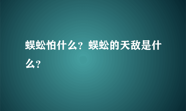 蜈蚣怕什么？蜈蚣的天敌是什么？