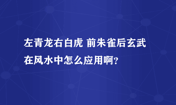 左青龙右白虎 前朱雀后玄武 在风水中怎么应用啊？