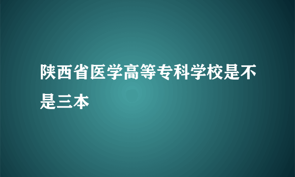 陕西省医学高等专科学校是不是三本