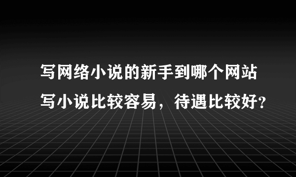 写网络小说的新手到哪个网站写小说比较容易，待遇比较好？