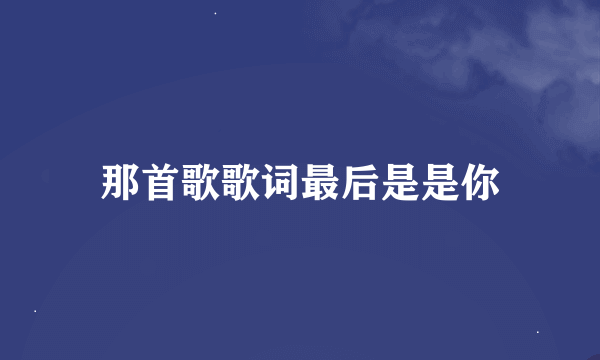 那首歌歌词最后是是你