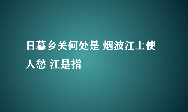 日暮乡关何处是 烟波江上使人愁 江是指