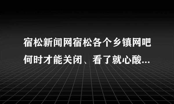 宿松新闻网宿松各个乡镇网吧何时才能关闭、看了就心酸、里面都是留守孩子学生、吧主们讲点良心吧、