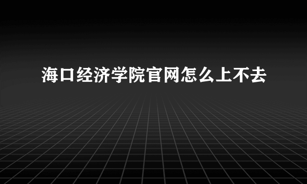 海口经济学院官网怎么上不去