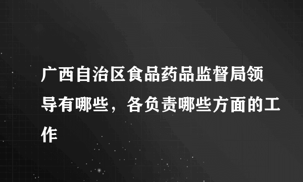 广西自治区食品药品监督局领导有哪些，各负责哪些方面的工作