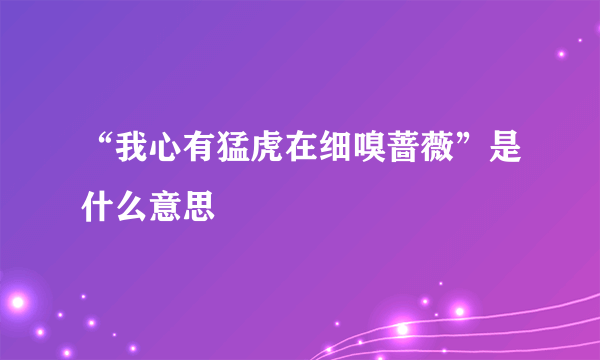 “我心有猛虎在细嗅蔷薇”是什么意思