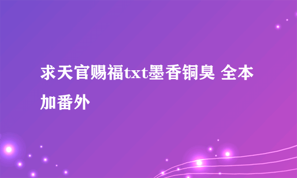 求天官赐福txt墨香铜臭 全本加番外