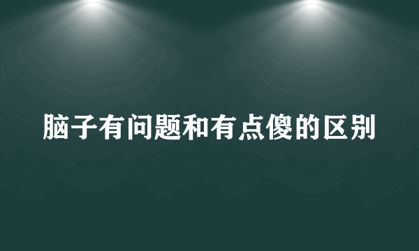 脑子有问题和有点傻的区别