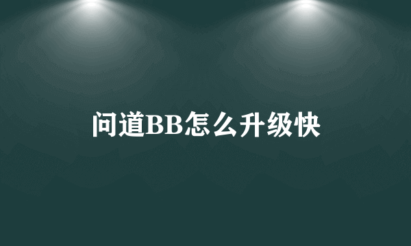 问道BB怎么升级快